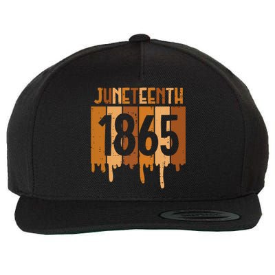 Juneteenth 1865 Melanin Drip Black Pride Women Wool Snapback Cap