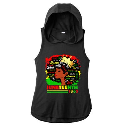 Juneteenth 1865 Pride Celebrate Black Wo African American Ladies PosiCharge Tri-Blend Wicking Draft Hoodie Tank