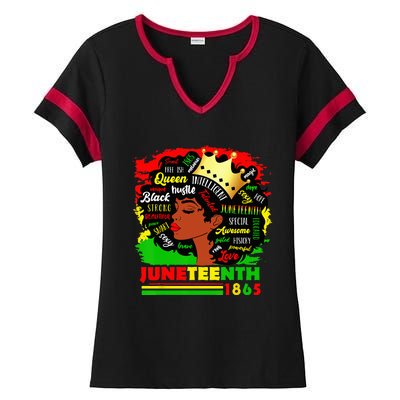 Juneteenth 1865 Pride Celebrate Black Wo African American Ladies Halftime Notch Neck Tee