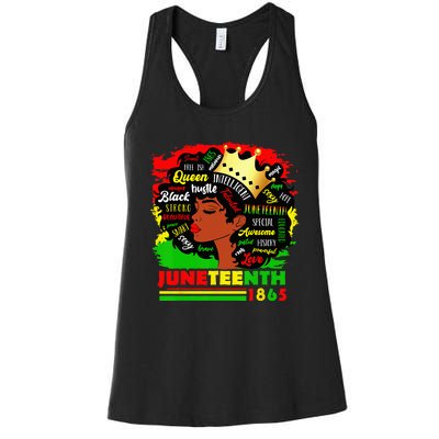 Juneteenth 1865 Pride Celebrate Black Wo African American Women's Racerback Tank