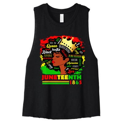 Juneteenth 1865 Pride Celebrate Black Wo African American Women's Racerback Cropped Tank