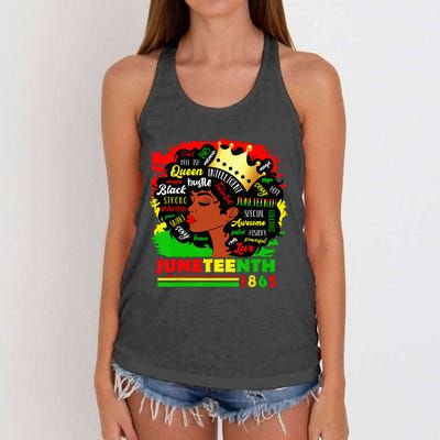 Juneteenth 1865 Pride Celebrate Black Wo African American Women's Knotted Racerback Tank