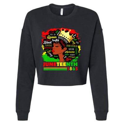 Juneteenth 1865 Pride Celebrate Black Wo African American Cropped Pullover Crew