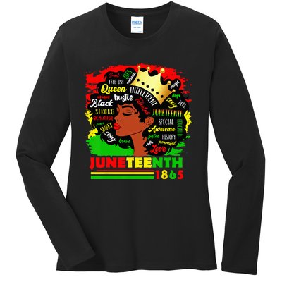 Juneteenth 1865 Pride Celebrate Black Wo African American Ladies Long Sleeve Shirt