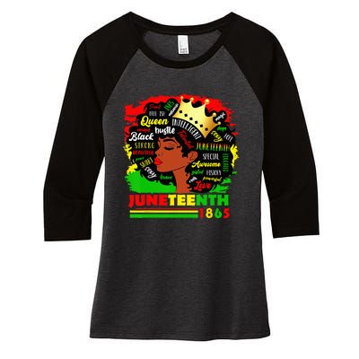 Juneteenth 1865 Pride Celebrate Black Wo African American Women's Tri-Blend 3/4-Sleeve Raglan Shirt