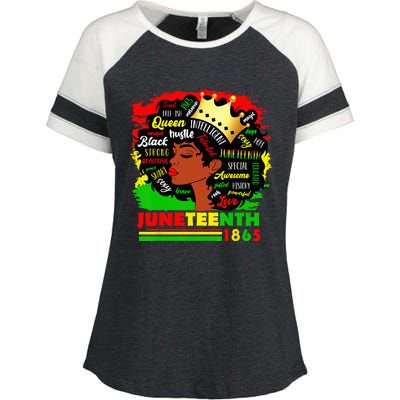 Juneteenth 1865 Pride Celebrate Black Wo African American Enza Ladies Jersey Colorblock Tee