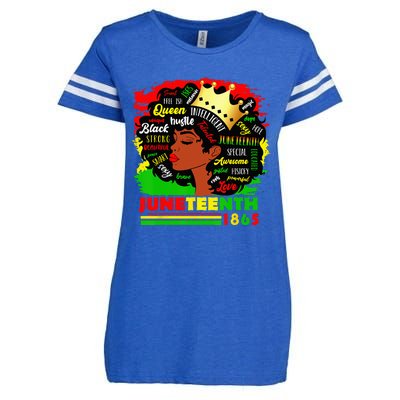 Juneteenth 1865 Pride Celebrate Black Wo African American Enza Ladies Jersey Football T-Shirt