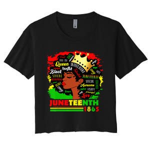 Juneteenth 1865 Pride Celebrate Black  African American Women's Crop Top Tee