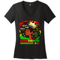 Juneteenth 1865 Pride Celebrate Black  African American Women's V-Neck T-Shirt