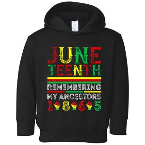 Juneteenth 1865 Remembering My Ancestors Juneteenth Toddler Hoodie