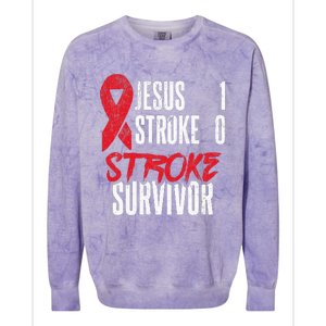 Jesus 1 Stroke 0 Stoke Awareness Stroke Survivor Colorblast Crewneck Sweatshirt