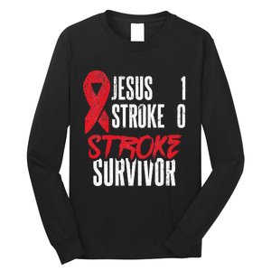 Jesus 1 Stroke 0 Stoke Awareness Stroke Survivor Long Sleeve Shirt