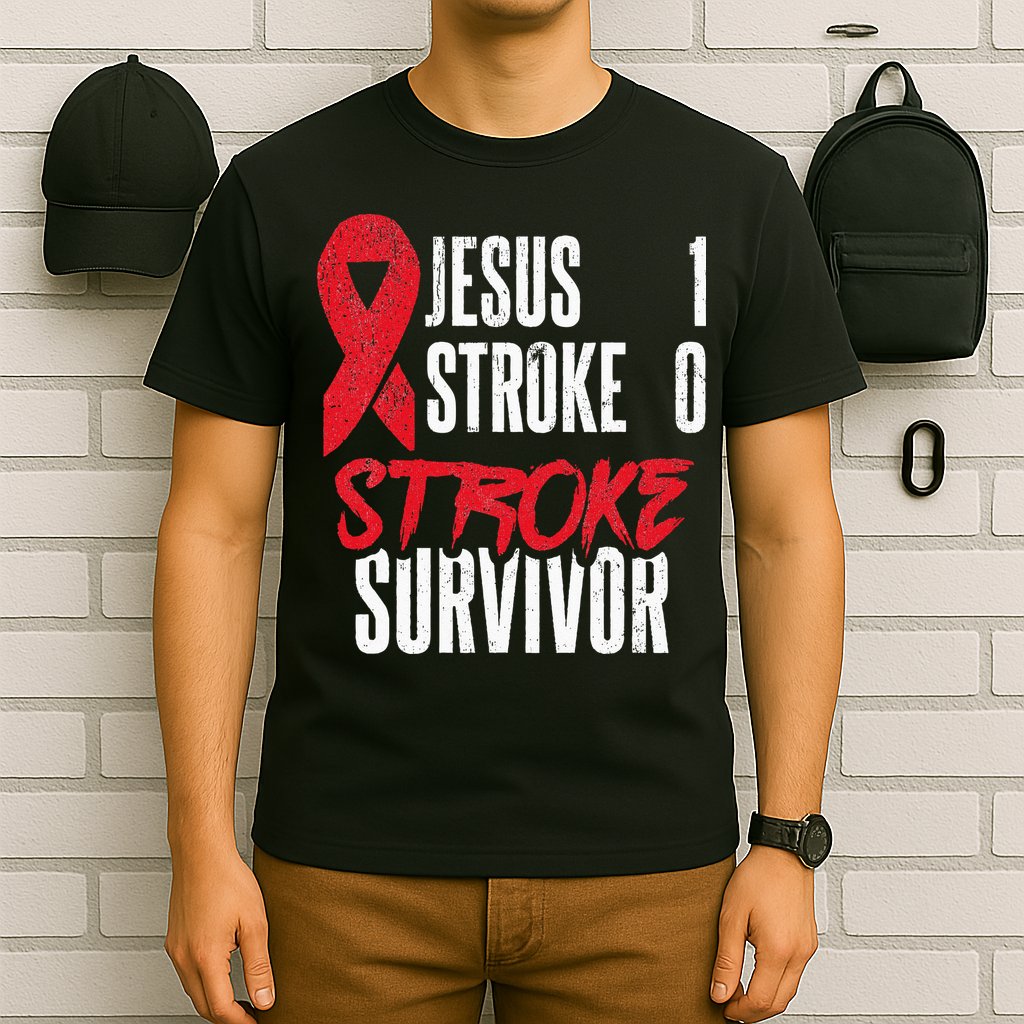 Jesus 1 Stroke 0 Stoke Awareness Stroke Survivor T-Shirt