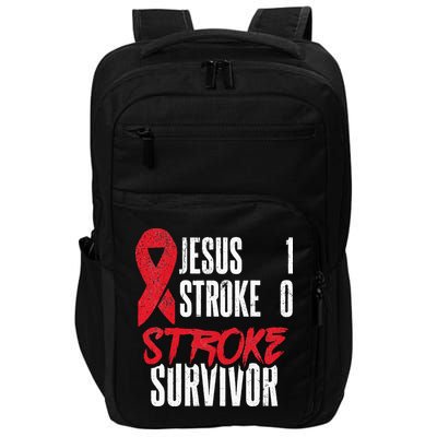 Jesus 1 Stroke 0 Stoke Awareness Stroke Survivor Impact Tech Backpack