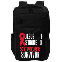 Jesus 1 Stroke 0 Stoke Awareness Stroke Survivor Impact Tech Backpack