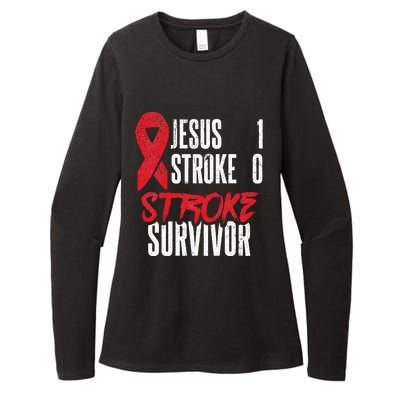 Jesus 1 Stroke 0 Stoke Awareness Stroke Survivor Womens CVC Long Sleeve Shirt