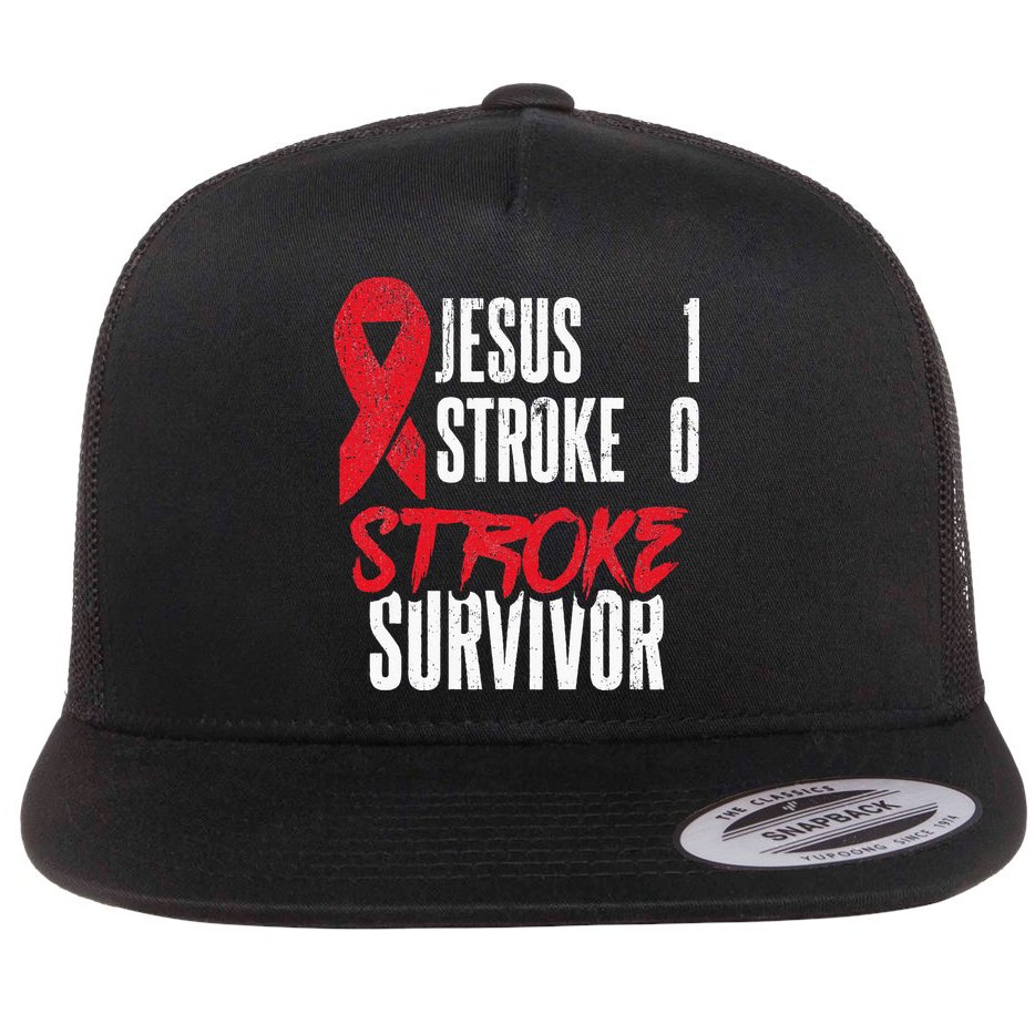 Jesus 1 Stroke 0 Stoke Awareness Stroke Survivor Flat Bill Trucker Hat