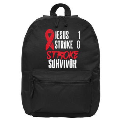 Jesus 1 Stroke 0 Stoke Awareness Stroke Survivor 16 in Basic Backpack