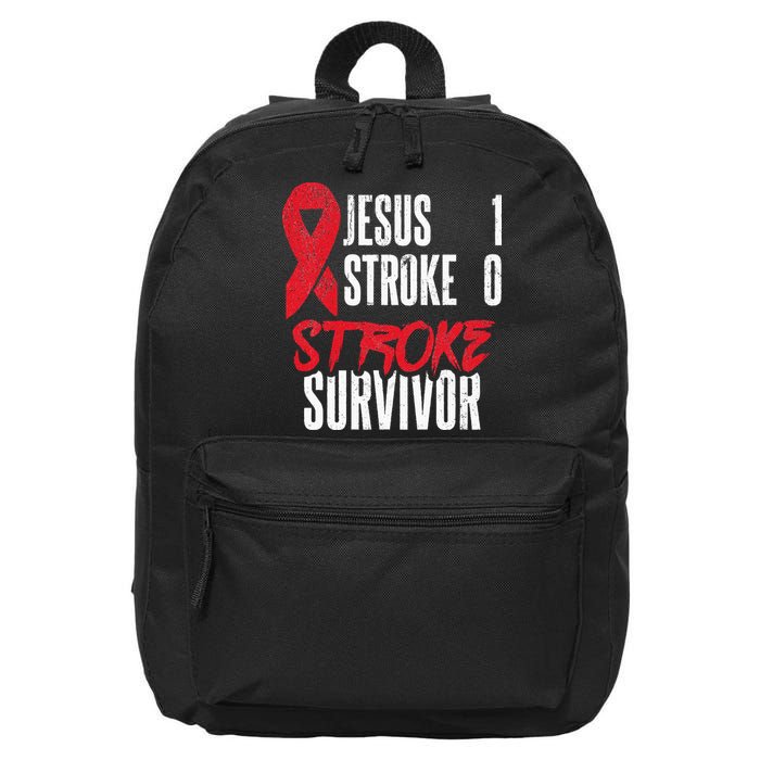 Jesus 1 Stroke 0 Stoke Awareness Stroke Survivor 16 in Basic Backpack