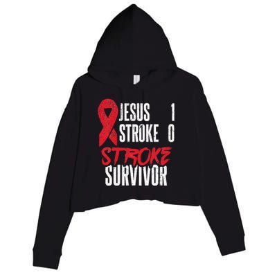 Jesus 1 Stroke 0 Stoke Awareness Stroke Survivor Crop Fleece Hoodie