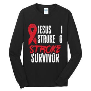 Jesus 1 Stroke 0 Stoke Awareness Stroke Survivor Tall Long Sleeve T-Shirt