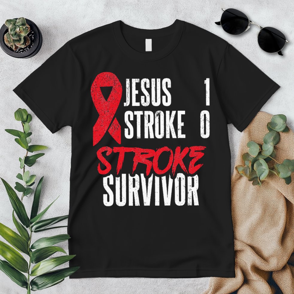Jesus 1 Stroke 0 Stoke Awareness Stroke Survivor Premium T-Shirt