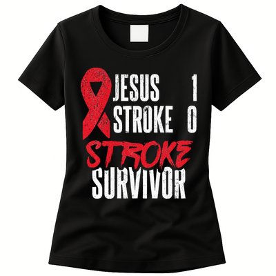 Jesus 1 Stroke 0 Stoke Awareness Stroke Survivor Womens T-Shirt