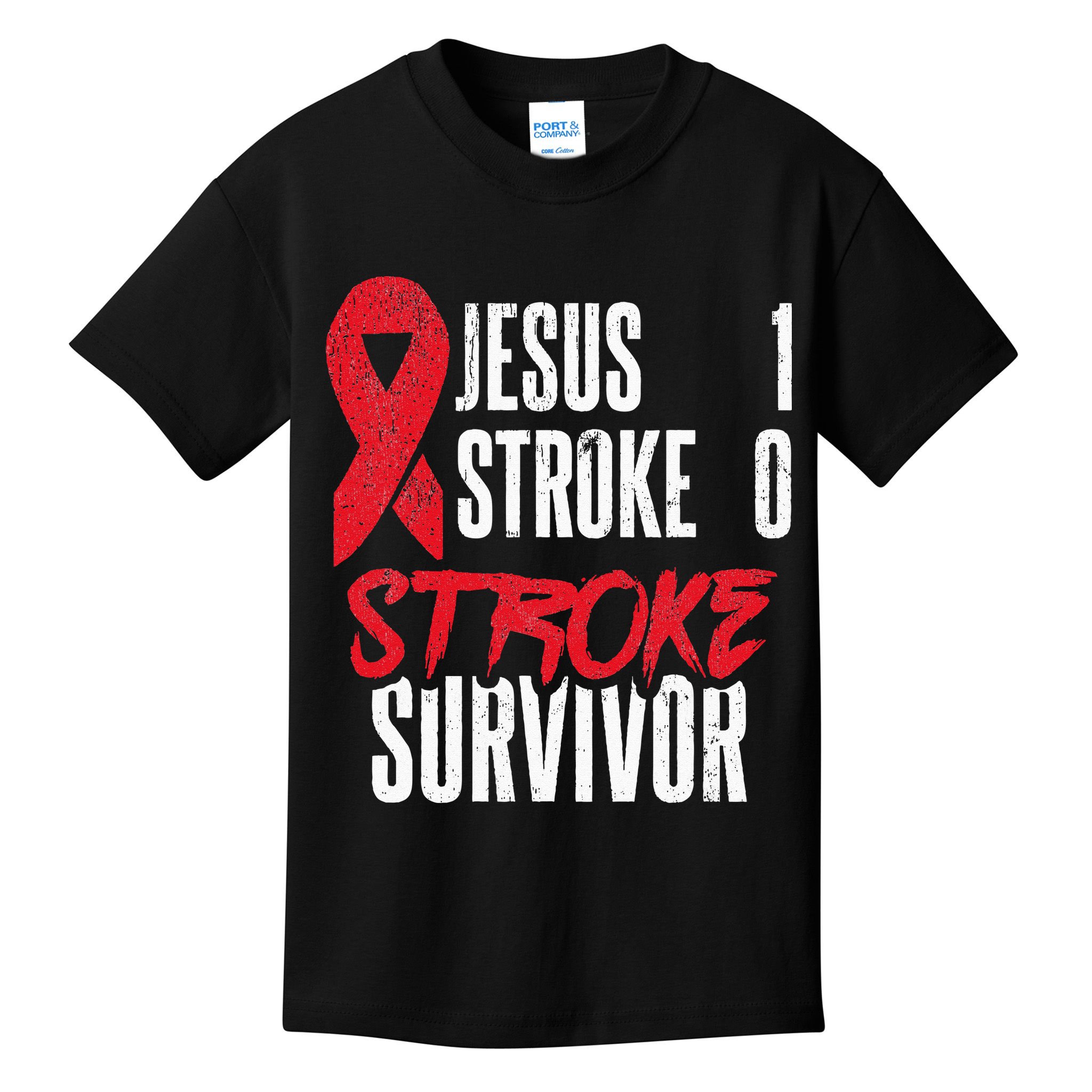 Jesus 1 Stroke 0 Stoke Awareness Stroke Survivor Kids T-Shirt