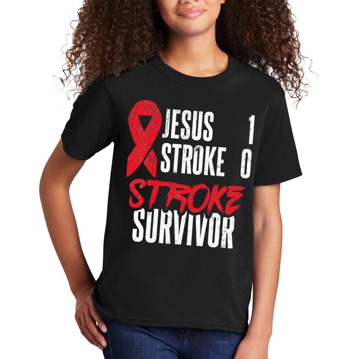 Jesus 1 Stroke 0 Stoke Awareness Stroke Survivor Kids T-Shirt