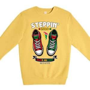 Junenth 1865 Stepping Into Black History Month Cool Gift Premium Crewneck Sweatshirt