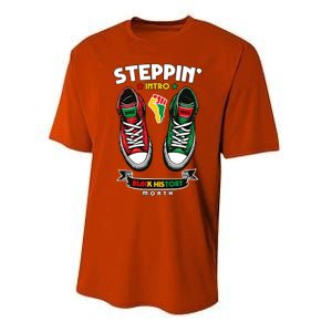 Junenth 1865 Stepping Into Black History Month Cool Gift Performance Sprint T-Shirt