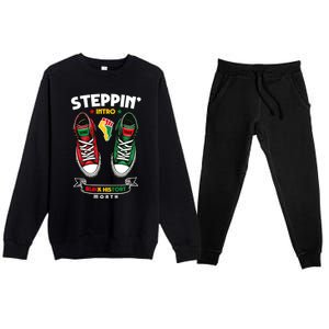 Junenth 1865 Stepping Into Black History Month Cool Gift Premium Crewneck Sweatsuit Set