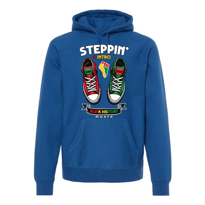 Junenth 1865 Stepping Into Black History Month Cool Gift Premium Hoodie