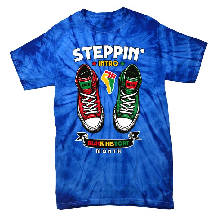 Junenth 1865 Stepping Into Black History Month Cool Gift Tie-Dye T-Shirt