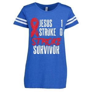 Jesus 1 Stroke 0 Stoke Awareness Stroke Survivor Enza Ladies Jersey Football T-Shirt