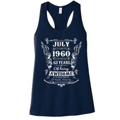 July 1960 Turning 63 Years Of Being Awesome Women's Racerback Tank