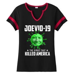 Joevid 19 The Virus That Killed America Funny Joe Biden Ladies Halftime Notch Neck Tee