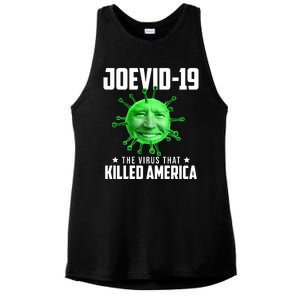 Joevid 19 The Virus That Killed America Funny Joe Biden Ladies PosiCharge Tri-Blend Wicking Tank