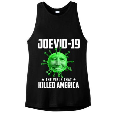 Joevid 19 The Virus That Killed America Funny Joe Biden Ladies PosiCharge Tri-Blend Wicking Tank