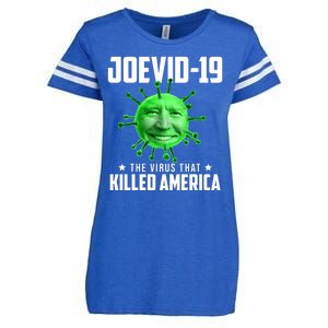 Joevid 19 The Virus That Killed America Funny Joe Biden Enza Ladies Jersey Football T-Shirt