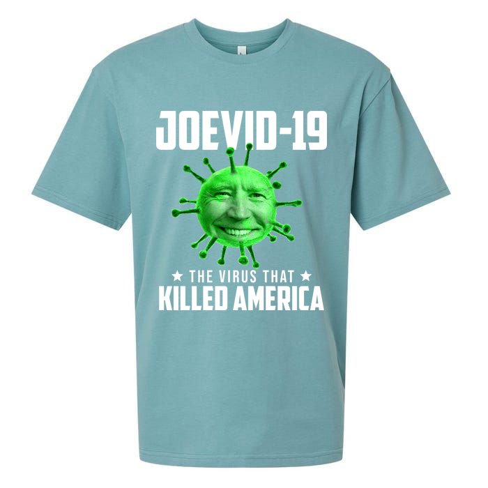 Joevid 19 The Virus That Killed America Funny Joe Biden Sueded Cloud Jersey T-Shirt