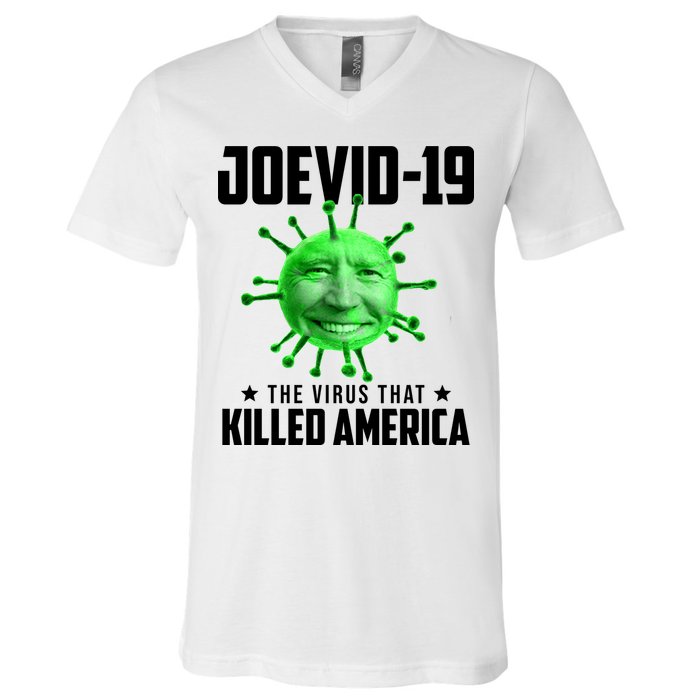 Joevid 19 The Virus That Killed America Funny Joe Biden V-Neck T-Shirt
