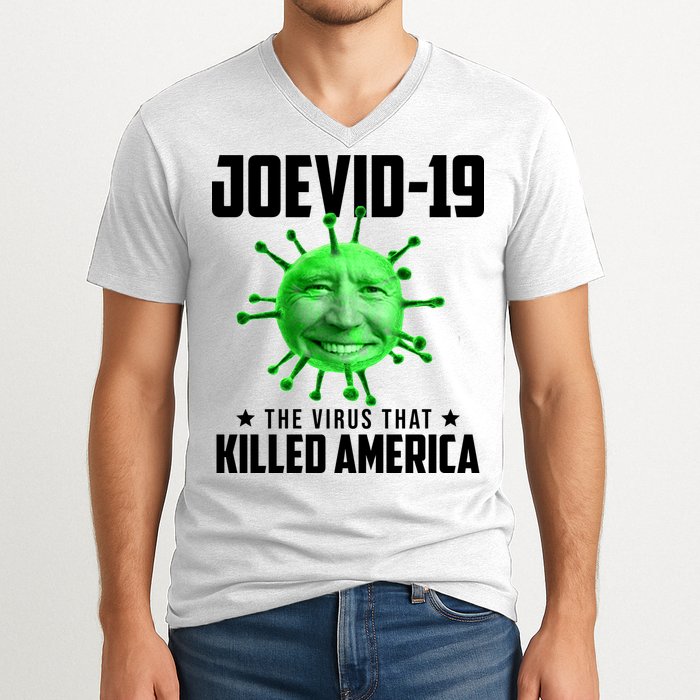 Joevid 19 The Virus That Killed America Funny Joe Biden V-Neck T-Shirt