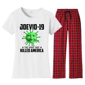 Joevid 19 The Virus That Killed America Funny Joe Biden Women's Flannel Pajama Set