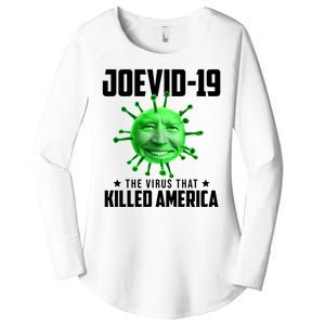 Joevid 19 The Virus That Killed America Funny Joe Biden Women's Perfect Tri Tunic Long Sleeve Shirt