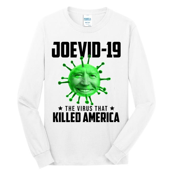 Joevid 19 The Virus That Killed America Funny Joe Biden Tall Long Sleeve T-Shirt