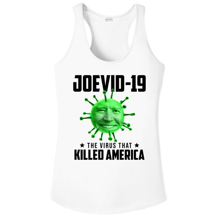 Joevid 19 The Virus That Killed America Funny Joe Biden Ladies PosiCharge Competitor Racerback Tank