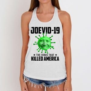 Joevid 19 The Virus That Killed America Funny Joe Biden Women's Knotted Racerback Tank