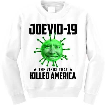 Joevid 19 The Virus That Killed America Funny Joe Biden Kids Sweatshirt