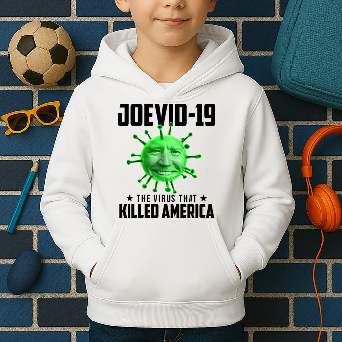 Joevid 19 The Virus That Killed America Funny Joe Biden Kids Hoodie